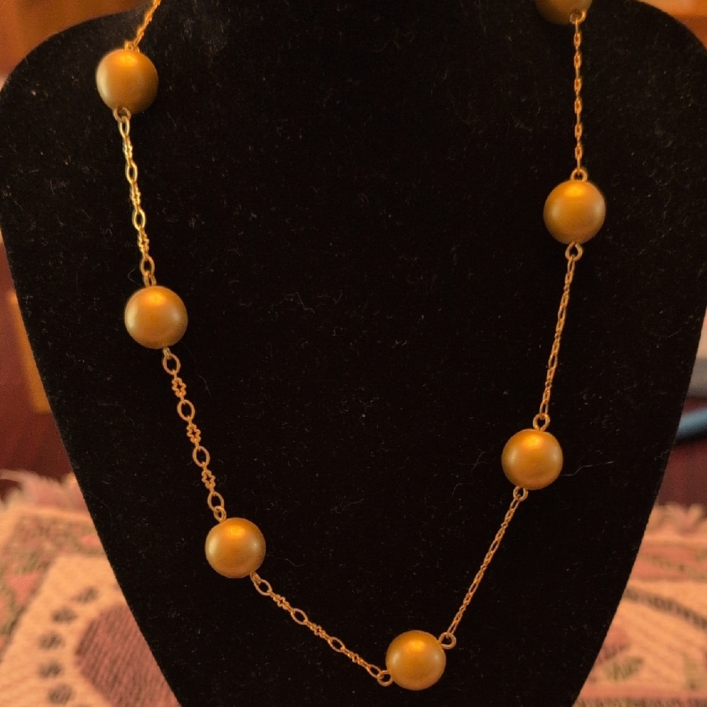 Kenneth J Lane Elegant Gold Beaded Necklace